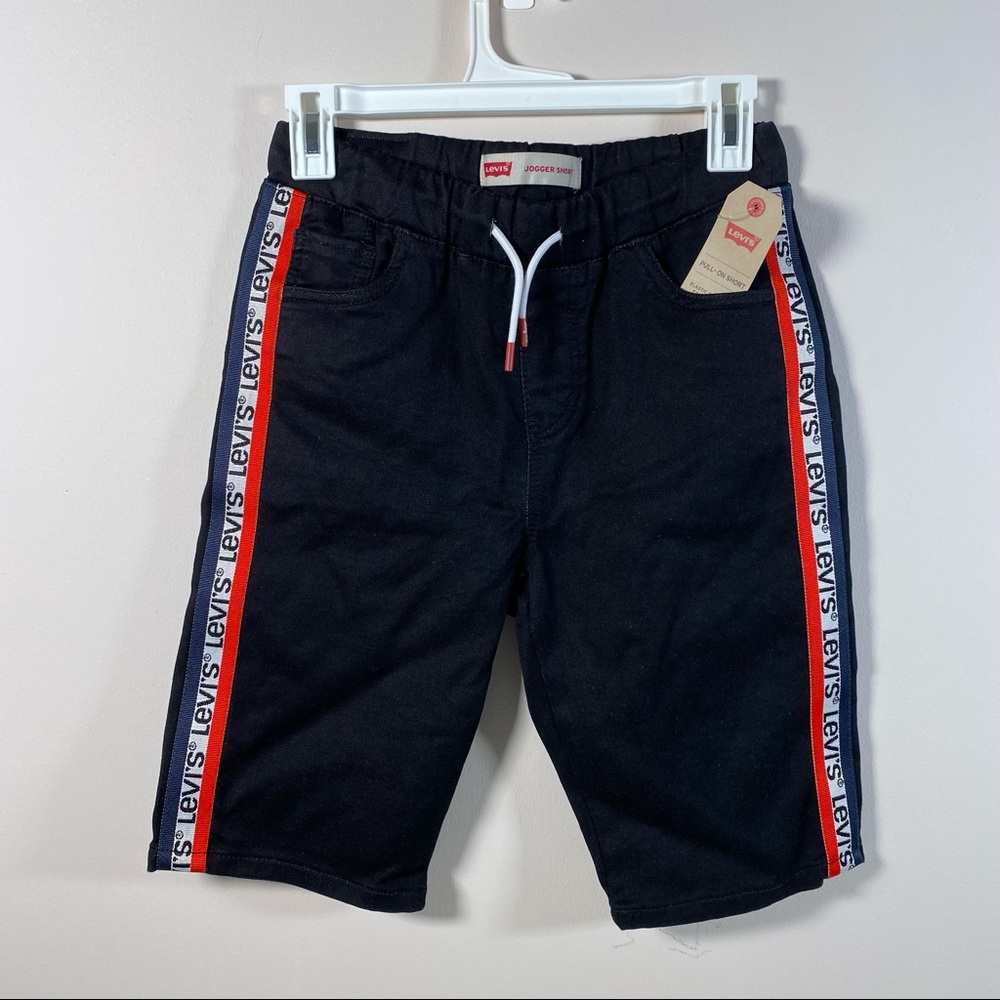 LEVI'S
Big Boys Stretch Logo-tape Denim Jogger Shorts In Black size L